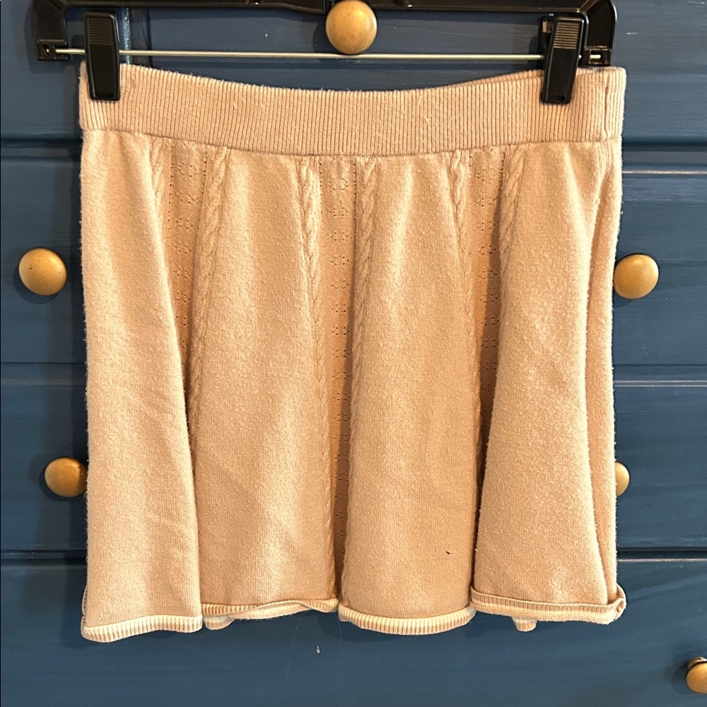 Pink Rose Cream Skater Skirt